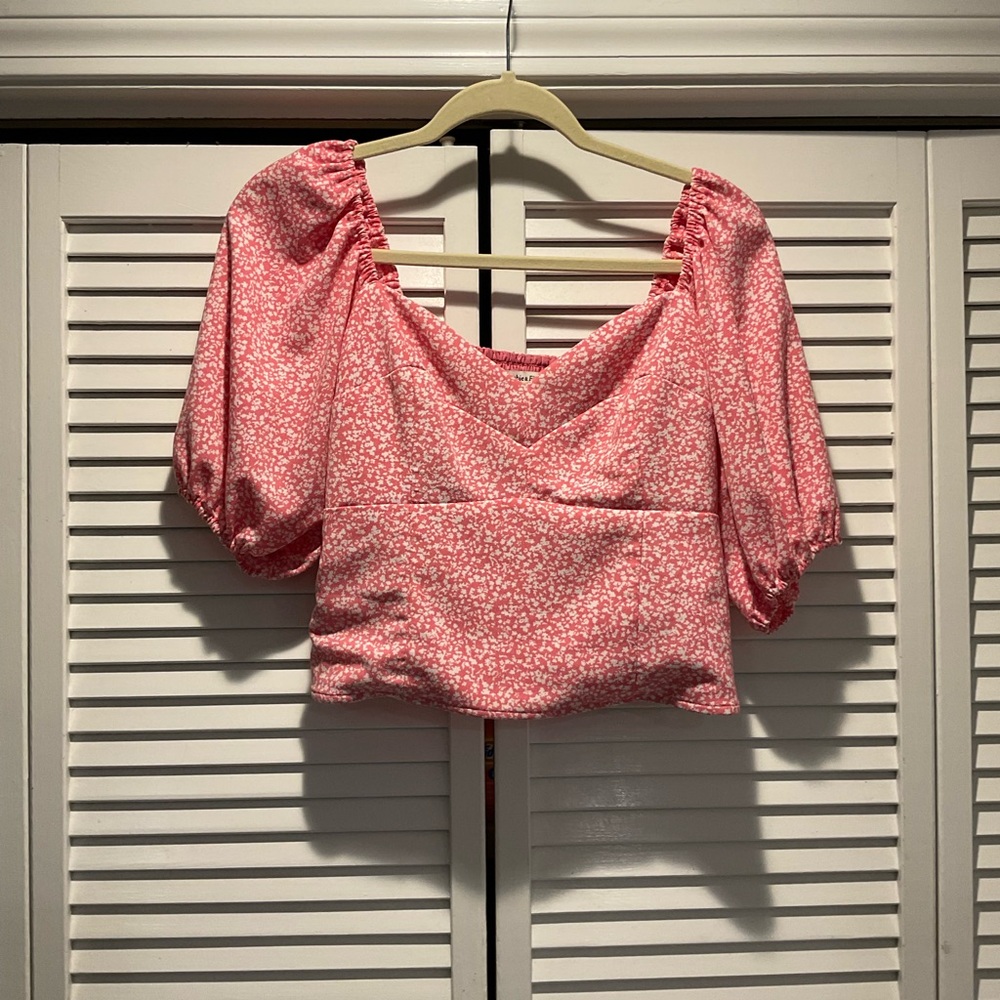 Pink floral Abercrombie shirt